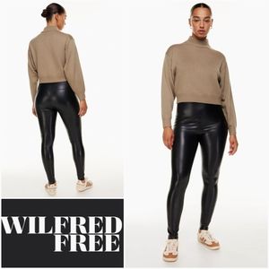 WILFRED FREE S Daria Pant Vegan Leather Black Size Small ARITZIA